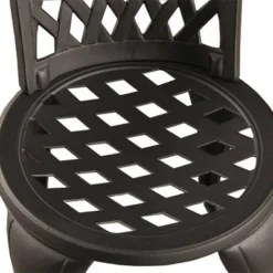3pc Contemporary Modern Mesh Lattice Aluminum Patio Bistro Set - Black- Oakland Living -VIDAXL Sale Store GUEST c683075d b6c2 41c7 bc2a e38d6610004c