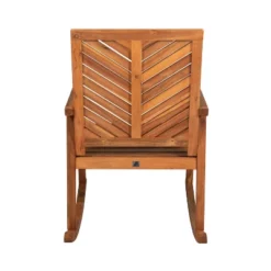 Ned Modern Chevron-Back Acacia Wood Patio Outdoor Rocking Chair - JONATHAN Y -VIDAXL Sale Store GUEST c6bbcdf1 29e9 45ce 8702 aa541b4f6280