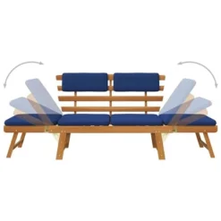 VidaXL Patio Bench Outdoor Garden Bench 2-in-1 Solid Wood Acacia - Brown And Blue 4-Seater -VIDAXL Sale Store GUEST c74764ce 0bf2 46d1 b941 a7a9d7cb5ae4
