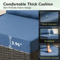 XIZZI Modular Patio Furniture Set, Outdoor Sofa Set With Corner Units, Center Sofas & Coffee Table, Durable & All-Weather Design, 7 Pcs/Set, Dark Blue -VIDAXL Sale Store GUEST c7cec56a c260 478c a746 03028c70057a