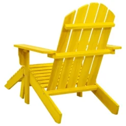 VidaXL Adirondack Chair Patio Adirondack Chair With Ottoman Solid Wood Fir - Yellow -VIDAXL Sale Store GUEST c9a4eaf5 e1a5 45e5 a92b ca8a08ed3890