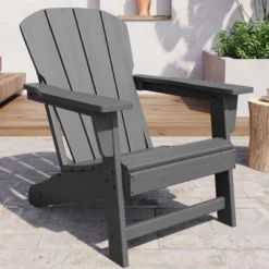 Coucheta Modern HDPE Plastic Adirondack Chair, Oversize Weather Resistant Firepit Chair With Wooden Textured For Garden, Backyard, Lawn, Deck, Pool -VIDAXL Sale Store GUEST c9b7b1b4 24e8 4b30 a27b af831a4b38c3