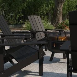 Merrick Lane Ayala 5 Piece Outdoor Leisure Set With Set Of 4 Poly Resin Adirondack Chairs And Star And Moon Iron Fire Pit -VIDAXL Sale Store GUEST ca896a55 fd94 4bb9 963c 4b56c5a4ec3c