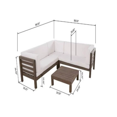INFURNIC Patio Seating Sets Modern Outdoor Furniture Set Featuring Unique Design,Perfect For Gardens, Living Spaces, White, 88.5"*30.25"*26.5" 4 INFURNIC Patio Seating Sets Modern Outdoor Furniture Set Featuring Unique Design,Perfect For Gardens, Living Spaces, White, 88.5"*30.25"*26.5" - Image 4