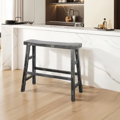 Royal Hampton 33" Wide Bar Height Bench | Trestle Legs With Footrests | Mahogany Wood 1 Royal Hampton 33" Wide Bar Height Bench | Trestle Legs With Footrests | Mahogany Wood