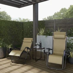 Lavish Home Zero Gravity Chairs Folding Recliners, Set Of 2, Beige -VIDAXL Sale Store GUEST cdd69882 33ee 42a0 b0aa 6fe3ec028c75