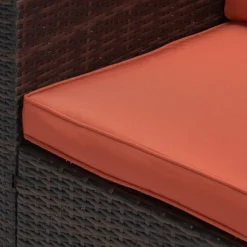 6pc Wicker Outdoor Conversation Set - Orange - EDYO LIVING -VIDAXL Sale Store GUEST cdee7981 27e6 4582 b22e b6bd78ae8d28