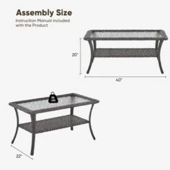 Buenhomino Wicker Patio Coffee Table,Rattan Outdoor Coffee Table With 2-Layer Storage Furniture Tables For Outside, Patio, Garden, Balcony, Backyard -VIDAXL Sale Store GUEST cdfb9232 fb21 4ce5 a555 78305cb93245