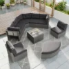 Patio Seating Set With Cushions And Glass Coffee Table, Outdoor Patio Sectional Sofa Set For Backyard, Garden, Deck Or Lounge Area-Maison Boucle 14 Patio Seating Set With Cushions And Glass Coffee Table, Outdoor Patio Sectional Sofa Set For Backyard, Garden, Deck Or Lounge Area-Maison Boucle -VIDAXL Sale Store GUEST ce413219 2d7f 4d34 89e2 201b5b8541be