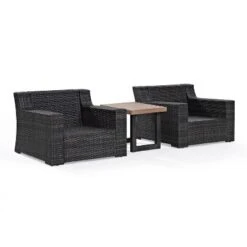 Beaufort 3pc Outdoor Wicker Seating Set With Side Table - Mist - Crosley -VIDAXL Sale Store GUEST ce7b30cd a713 4a67 8585 7b1194bd7a02