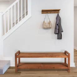 Blane 3-Seat Mid-Century Modern Acacia Wood Slat Outdoor Garden Patio Bench - JONATHAN Y 12 Blane 3-Seat Mid-Century Modern Acacia Wood Slat Outdoor Garden Patio Bench - JONATHAN Y -VIDAXL Sale Store GUEST cf792c64 af25 437f 86dc 196c8052c10b