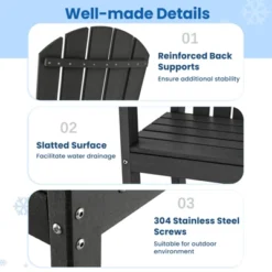 Tangkula 2PCS Outdoor HDPE Bar Stool Tall Adirondack Chair With Armrests And Footrest 30 Inches Counter Height Bar Stool -VIDAXL Sale Store GUEST cfb84373 346c 4386 bb2b 009c9f23e314