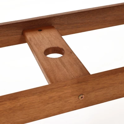 LuxenHome Carmel Solid Wood Extendable Outdoor Dining Table Brown 11 LuxenHome Carmel Solid Wood Extendable Outdoor Dining Table Brown - Image 11