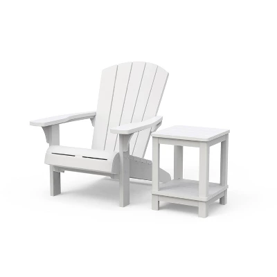 Outdoor Adirondack 2 Tier Side Table - White - Keter 2 Outdoor Adirondack 2 Tier Side Table - White - Keter - Image 2