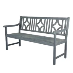 Sloane 3-Seat Ogee Diamond-Back Acacia Wood Outdoor Garden Patio Bench - JONATHAN Y -VIDAXL Sale Store GUEST d06d7c63 a3d9 4fdb b2c4 cc601e5ca697