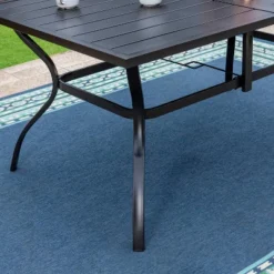 7pc Outdoor Rectangular Table & 6 Chairs With Grid Design - Black - Captiva Designs -VIDAXL Sale Store GUEST d09ec231 38e1 45e4 a299 9c6d2a5e71c7