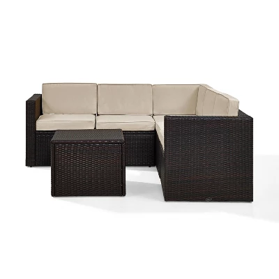 Palm Harbor 6pc All-Weather Wicker Patio Seating Set - Sand - Crosley 2 Palm Harbor 6pc All-Weather Wicker Patio Seating Set - Sand - Crosley - Image 2