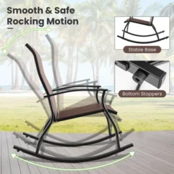Tangkula Set Of 4 Outdoor Rocking Chair Patio Rocker W/ Breathable Fabric Brown -VIDAXL Sale Store GUEST d10a0bbf 498d 451c bce5 2a204405a6fe