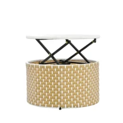 Round Outdoor Patio Sectional Sofa Set Rattan Daybed Two-Tone Weave Sunbed With Retractable Canopy, 4A -ModernLuxe -VIDAXL Sale Store GUEST d192ae44 34a8 4e93 bae2 db86c4968a16