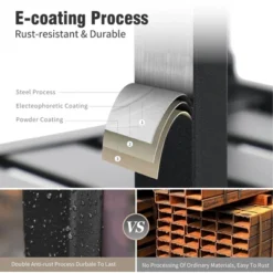 Captiva Designs 8pc Patio Dining Slat-top Rectangle Table & Stackable Steel Chairs & 13ft Large Umbrella 22 Captiva Designs 8pc Patio Dining Slat-top Rectangle Table & Stackable Steel Chairs & 13ft Large Umbrella -VIDAXL Sale Store GUEST d1efb170 9e1f 4313 b516 75a63d6f09c9