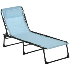 Outsunny Outdoor Folding Chaise Lounge Chair Portable Lightweight Reclining Garden Sun Lounger With 4-Position Adjustable Backrest For Patio, Deck, And Poolside -VIDAXL Sale Store GUEST d28af4cc 21a0 42a2 aa25 907a91e3c4fa