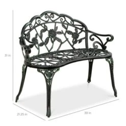 Best Choice Products Outdoor Bench Steel Garden Patio Porch Furniture W/ Floral Accent, Antique Finish -VIDAXL Sale Store GUEST d3043320 89c0 4a17 90e9 ccb096ecfe58