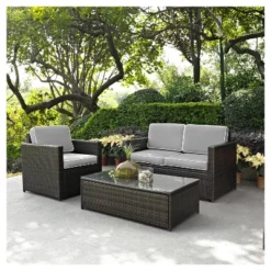 Palm Harbor 3pc All-Weather Wicker Patio Seating Set - Crosley -VIDAXL Sale Store GUEST d3366f90 5c79 46d6 8a69 b41e9529ce58