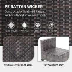 Garvee 7 Piece Outdoor Patio Furniture Set, PE Rattan Wicker Sofa Set, Outdoor Sectional Furniture Chair Set With Cushions And Tea Table -VIDAXL Sale Store GUEST d4954822 f3e9 4411 b693 9fce19d132a2