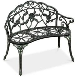 Best Choice Products Outdoor Bench Steel Garden Patio Porch Furniture W/ Floral Accent, Antique Finish -VIDAXL Sale Store GUEST d515f757 533e 4bc4 a6fb ad19b07175d0