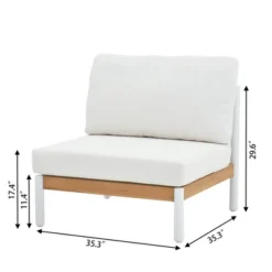 Decksplore 6 Piece Teak Seating Group Outdoor Sectional Set, Indoor-Outdoor Conversation Set L-Shaped Sofa With Dining Table -VIDAXL Sale Store GUEST d5a3ca76 75af 44da b387 fcab99525778