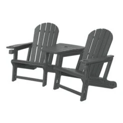 WestinTrends Azura Outdoor HDPE Adirondack Chairs With Connecting Table Tray (Set Of 2), Navy Blue -VIDAXL Sale Store GUEST d6c3e7c5 452a 4880 add4 56d5298c3b00