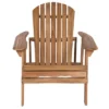 Rustic Foldable Acacia Wood Adirondack Chair With Slatted Design & Wide Armrests For Outdoor Use-Coolbibila