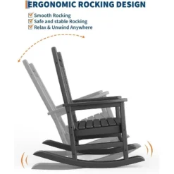 Nasitip HDPE Rocking Chair Outdoor - All-Weather Adirondack Porch Rocker, 380LB Capacity -VIDAXL Sale Store GUEST d7965e5f 8d96 4bb5 bad9 ec25eb5dfe37