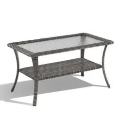 Buenhomino Wicker Patio Coffee Table,Rattan Outdoor Coffee Table With 2-Layer Storage Furniture Tables For Outside, Patio, Garden, Balcony, Backyard -VIDAXL Sale Store GUEST d7abdf4b 8336 454b 8bdf 3a66204aa22c