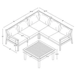 Linon 4pc Melita Acacia Sectional & Coffee Table Beige -VIDAXL Sale Store GUEST d7cdce4f 4194 4d55 ab8f dbc97848fedd