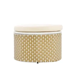 Round Outdoor Patio Sectional Sofa Set Rattan Daybed Two-Tone Weave Sunbed With Retractable Canopy, 4A -ModernLuxe -VIDAXL Sale Store GUEST d7d44c0f 3d5a 4428 ad7d e9acf0efcb66