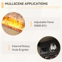 POCASSY All Weather Brown Wicker Outdoor Sectional Sofa With Fire Pit Table, 4PCS Patio Furniture Set With 41" Propane Firepit Table For Outside -VIDAXL Sale Store GUEST d80c9936 9e7b 412e b73c 939686de7b97