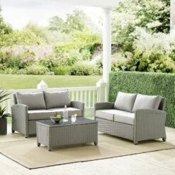 Bradenton 3pc Outdoor Wicker Seating Set - Crosley -VIDAXL Sale Store GUEST d9d4e00d c93f 4607 9520 0f3a85a1dc83