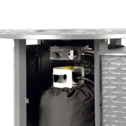 Oakland Living Aluminum Round Outdoor Patio Dining Table With Lid & Covers Gray -VIDAXL Sale Store GUEST d9dea9a7 ec99 4d21 89c3 91ceb5400abe