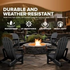 Vulcan Adirondack Chair - HDPE Weather Resistant, No Tools And Hardware Required 5-Minute Assembly, Patio, Firepit Or Lawn Chairs, Black 14 Vulcan Adirondack Chair - HDPE Weather Resistant, No Tools And Hardware Required 5-Minute Assembly, Patio, Firepit Or Lawn Chairs, Black -VIDAXL Sale Store GUEST db140bbc 5c17 4cc2 b0a4 9a85c04c427d