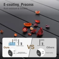 Captiva Designs 8pc Patio Dining Set With Rectangular Steel Table & Padded Sling Swivel Chairs & Market Umbrella -VIDAXL Sale Store GUEST db947f90 5d2e 4107 a2a6 fda2a67415fc