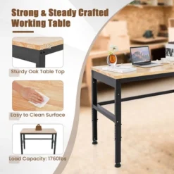 Costway 48" Adjustable Work Bench Heavy-Duty Steel Frame Worktable With Power Outlets -VIDAXL Sale Store GUEST dbcd7f3b 179e 4c91 8227 766464b08872