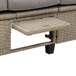 4pc Outdoor Adjustable Wicker Sectional Set With Canopy & Table - GODEER -VIDAXL Sale Store GUEST dca73a74 e24b 454c a2bb 181a440a6a32