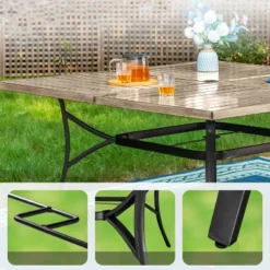 Captiva Designs 9pc Patio Square Driftwood Metal Dining Table And Thick Cushion Swivel Wicker Chairs -VIDAXL Sale Store GUEST dceaab31 3064 4060 8d98 cf60e5113cbb