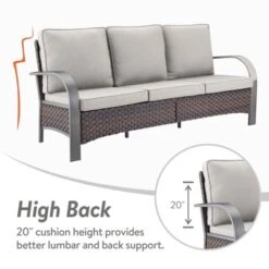 POCASSY 3 Pieces Patio Sofa Set, Patio Furniture Set With Patio Couch And Swivel Patio Chair, Metal Armrest All Weather Wicker Patio Set For Porch -VIDAXL Sale Store GUEST dd33cded 4cdd 48af 8913 1cb1da65d561