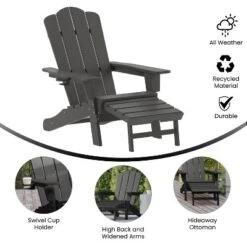Emma And Oliver Adirondack Chair With Cup Holder And Pull Out Ottoman, All-Weather HDPE Indoor/Outdoor Lounge Chair -VIDAXL Sale Store GUEST de6ba7fd 4b90 41d6 a5f7 0957a920cb0e