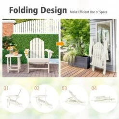 Tangkula Patio 3PCS Adirondack Chair Side Table Set Outdoor Chair Set With End Table Weather Resistant Cup Holder For Backyard Garden White -VIDAXL Sale Store GUEST df2c9de2 6523 49e0 b002 a68c35c1ae45