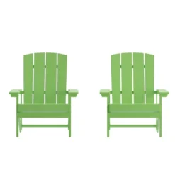 Merrick Lane Set Of 2 Adirondack Patio Chairs With Vertical Lattice Back And Weather Resistant Frame -VIDAXL Sale Store GUEST dfe2940a e724 4993 88d6 7e3b90929390