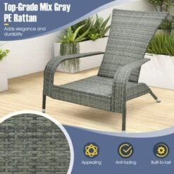 Tangkula 3-Piece Wicker Adirondack Set Ergonomic Oversized Rattan Chairs W/ Coffee Table Comfy Seat Cushions -VIDAXL Sale Store GUEST e01d529e 065f 42af a8e4 a02ebbeeba1b