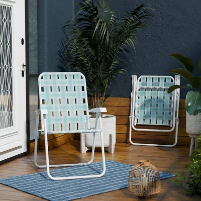 Priscilla Outdoor Folding Chair - Aqua - Novogratz 1 Priscilla Outdoor Folding Chair - Aqua - Novogratz